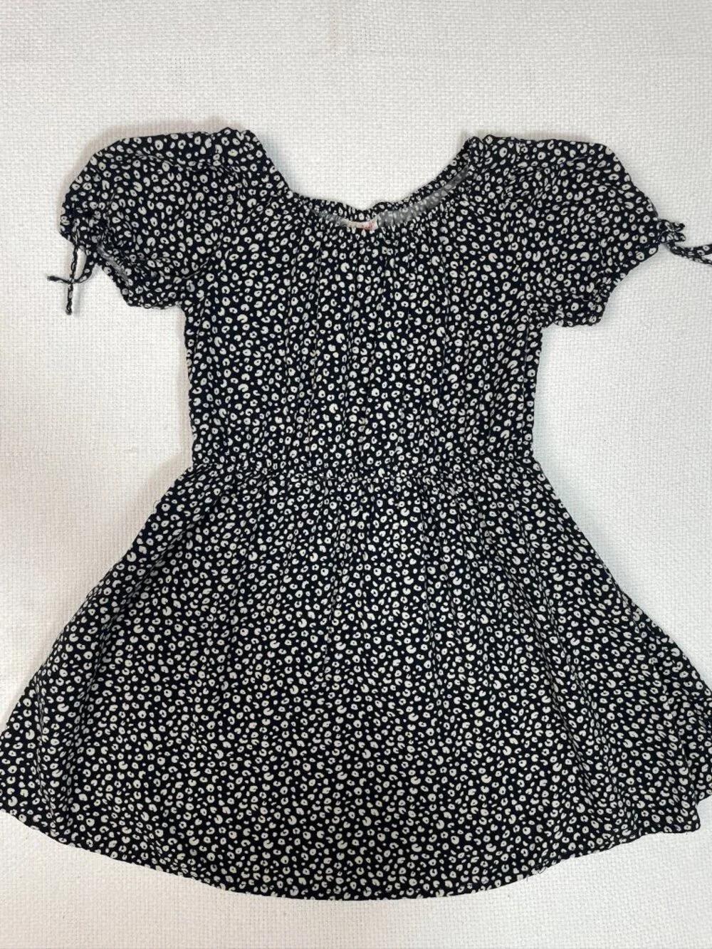 Cat & Jack Girls XS 4/5 Leopard Print Off Shoulder Dress Flutter Sleeve
